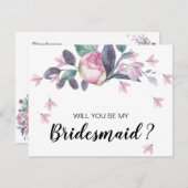 ピンクかわいらしのフローラ花嫁の提案 招待状 (正面/裏面)