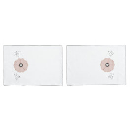 ピンクかわいらしのフローラ/つる植物標準ピラロケースセット 枕カバー