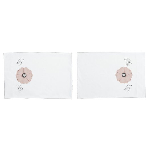 ピンクかわいらしのフローラ/つる植物標準ピラロケースセット 枕カバー (フロントセット)