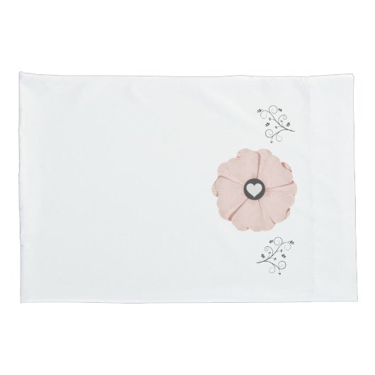 ピンクかわいらしのフローラ/つる植物標準ピラロケースセット 枕カバー (裏面-右)