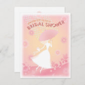ピンクかわいらしのブライダルシャワーの招待状 招待状 (正面/裏面)