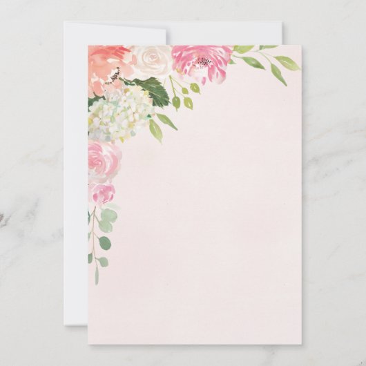 ピンクかわいらしのブライダルシャワー招待カード 招待状 (裏面)