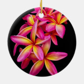 ピンクかわいらしのプルメリアフローラ写真 セラミックオーナメント (裏面)