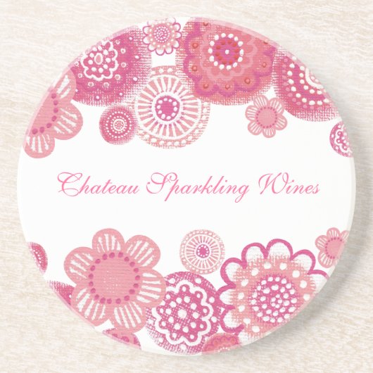 ピンクかわいらしのプロモエレガントン企業のアイテム コースター (正面)