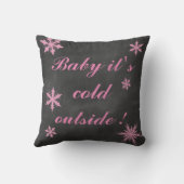 ピンクかわいらしのベビーは寒い外クッション クッション (裏面)