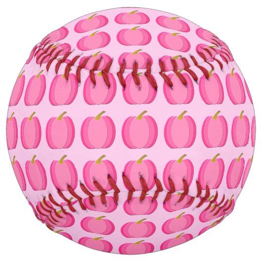 ピンクかわいらしのベビーガールカボチャパターン(の模様が)ある ソフトボール (正面)