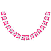 ピンクかわいらしのベビーガールストーク赤ちゃんシャワー バンティングフラッグ (全)