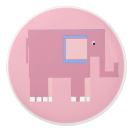 ピンクかわいらしのベビーガールゾウ セラミックノブ