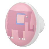 ピンクかわいらしのベビーガールゾウ セラミックノブ (右)