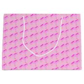 ピンクかわいらしのベビーガールパターン（の模様が）あるユニコーン ラージペーパーバッグ (正面)