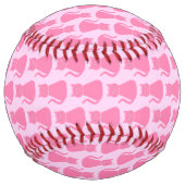 ピンクかわいらしのベビーガールパターン（の模様が）ある猫 ソフトボール (裏面)