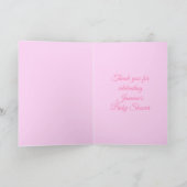 ピンクかわいらしのベビーガール猫カスタム赤ちゃんシャワー カード (内部)