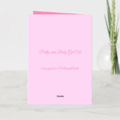 ピンクかわいらしのベビーガール猫カスタム赤ちゃんシャワー 箔グリーティングカード (裏面)