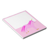 ピンクかわいらしのベビーガール・ユニコーン ノートパッド (アングル)