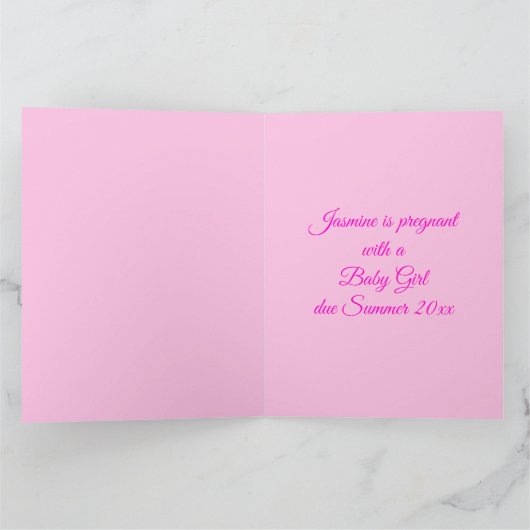 ピンクかわいらしのベビーガールUnicornジェンダーが明かす カード (内部)