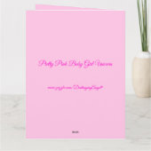 ピンクかわいらしのベビーガールUnicornジェンダーが明かす カード (裏面)