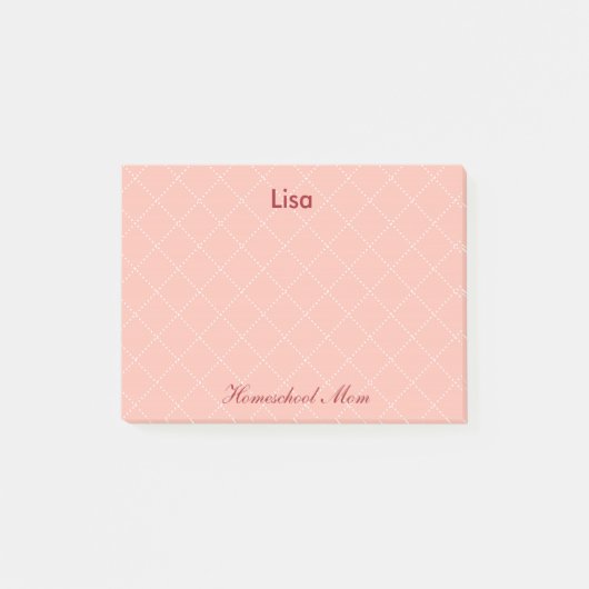 ピンクかわいらしのホームスクール母 ポストイット (正面)