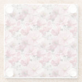 ピンクかわいらしのポピーのアネモンの花 ガラスコースター (裏面)