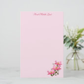 ピンクかわいらしのポピーの花フォトカスタム 便箋 (スタンド正面)