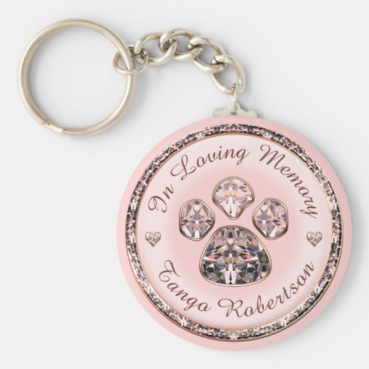 ピンクかわいらしのポープリント キーホルダー (正面)