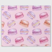 ピンクかわいらしのマカロン ラッピングペーパー (フラット)