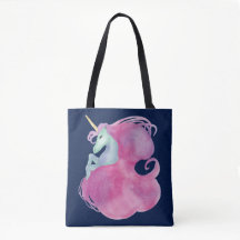 ピンクかわいらしのユニコーンオンブルー