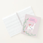 ピンクかわいらしのユニコーン少女の秘密日記 ノートブック (内部)