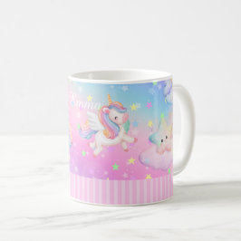 ピンクかわいらしのユニコーン コーヒーマグカップ