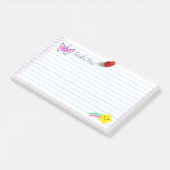 ピンクかわいらしのユニコーン&レインボー射撃、 発砲スター10"x6" ポストイット (アングル)