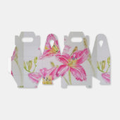 ピンクかわいらしのリリーフローラの結婚ケーキのお願い箱 フェイバーボックス (折り畳みなし)