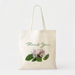 ピンクかわいらしのリンゴの花の結婚式の引き出物感謝していユー トートバッグ