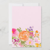 ピンクかわいらしのロマンチックな夏のフローラ甘い16 招待状 (裏面)