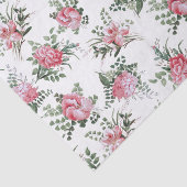 ピンクかわいらしのロマンチックな花とシダ 薄葉紙 (詳細)