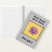 ピンクかわいらしのローズドードルあなたのタイトルと名前 ノートブック (内側)