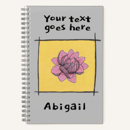 ピンクかわいらしのローズドードルあなたのタイトルと名前 ノートブック