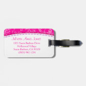 ピンクかわいらしのワイルドフラワーダマスク名ラッゲージタグ ラゲッジタグ (裏面横)