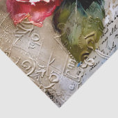 ピンクかわいらしのヴィンテージ動揺してフローラの分離 薄葉紙 (詳細)