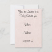 ピンクかわいらしのヴィンテージ・ベビーシャワー招待状 招待状 (裏面)