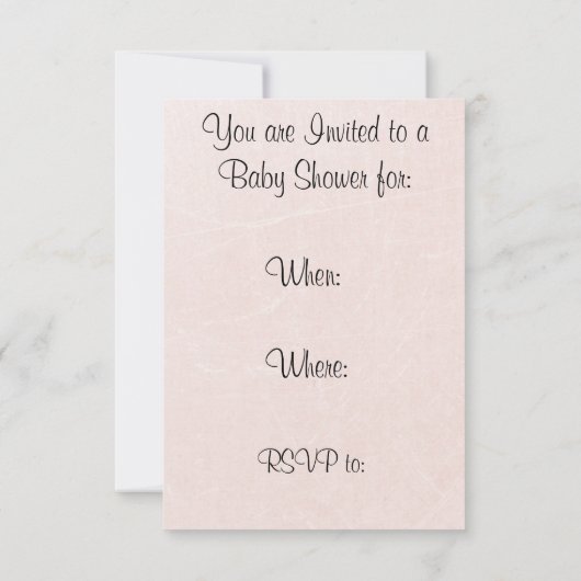 ピンクかわいらしのヴィンテージ・ベビーシャワー招待状 招待状 (裏面)