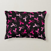 ピンクかわいらしの乳数々のがんリボンパターン アクセントクッション (裏面)