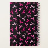 ピンクかわいらしの乳数々のがんリボンパターン プランナー手帳 (裏面)