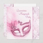 ピンクかわいらしの仮装パーティー 招待状 (正面/裏面)