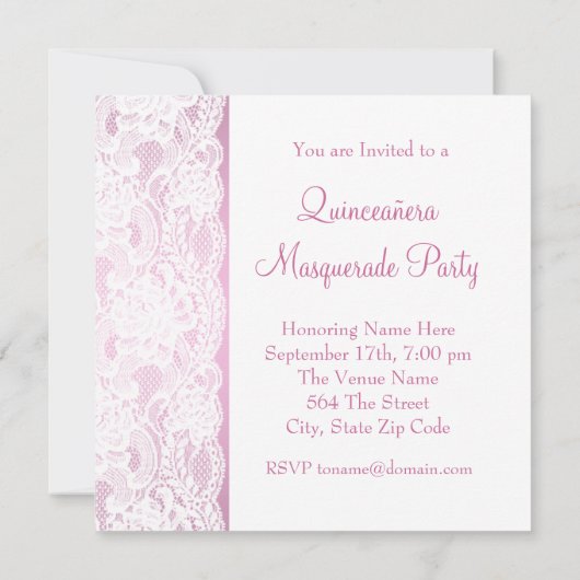 ピンクかわいらしの仮装パーティー 招待状 (裏面)