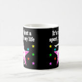 ピンクかわいらしの体操は私の生活デザイン コーヒーマグカップ (中央)