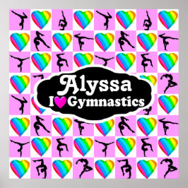 ピンクかわいらしの体操パーソナライズされたポスター ポスター