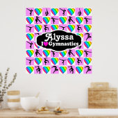 ピンクかわいらしの体操パーソナライズされたポスター ポスター (キッチン)