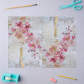 ピンクかわいらしの動揺してヴィンテージさくらんぼ 薄葉紙 (クラフト)