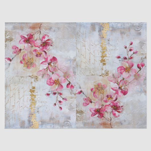 ピンクかわいらしの動揺してヴィンテージさくらんぼ 薄葉紙 (正面)