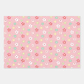 ピンクかわいらしの動物の赤ちゃんシャワーミックスとマッチ ラッピングペーパーシート (正面2)