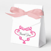 ピンクかわいらしの十字架とスクロールのカスタマイズ可能な洗礼 フェイバーボックス (正面サイド)